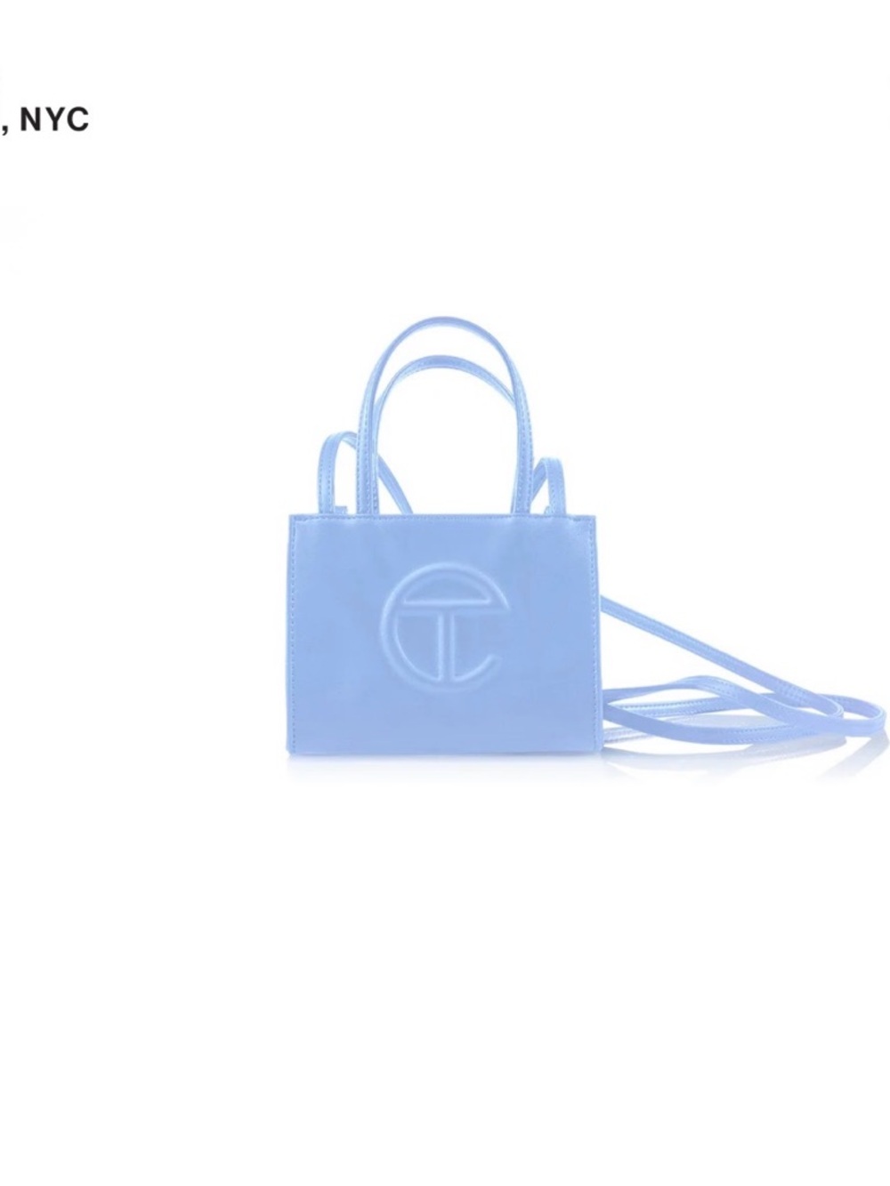 Telfar Mini Blue Leather Tote